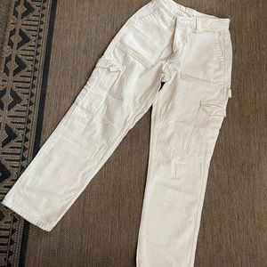 Cream cargo skate pants